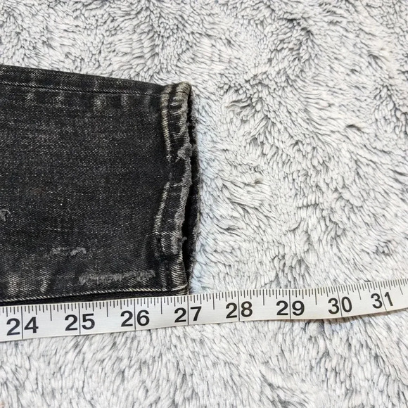 Moussy Vintage Black Jeans Lenwood Distressed Mid Rise Cropped Denim size 26 - Picture 10 of 13